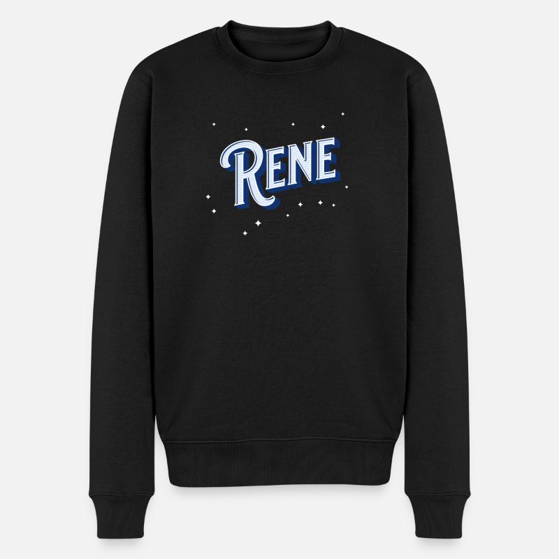 Rene Namen personalisiert - Männer Premium Bio Pullover - Schwarz