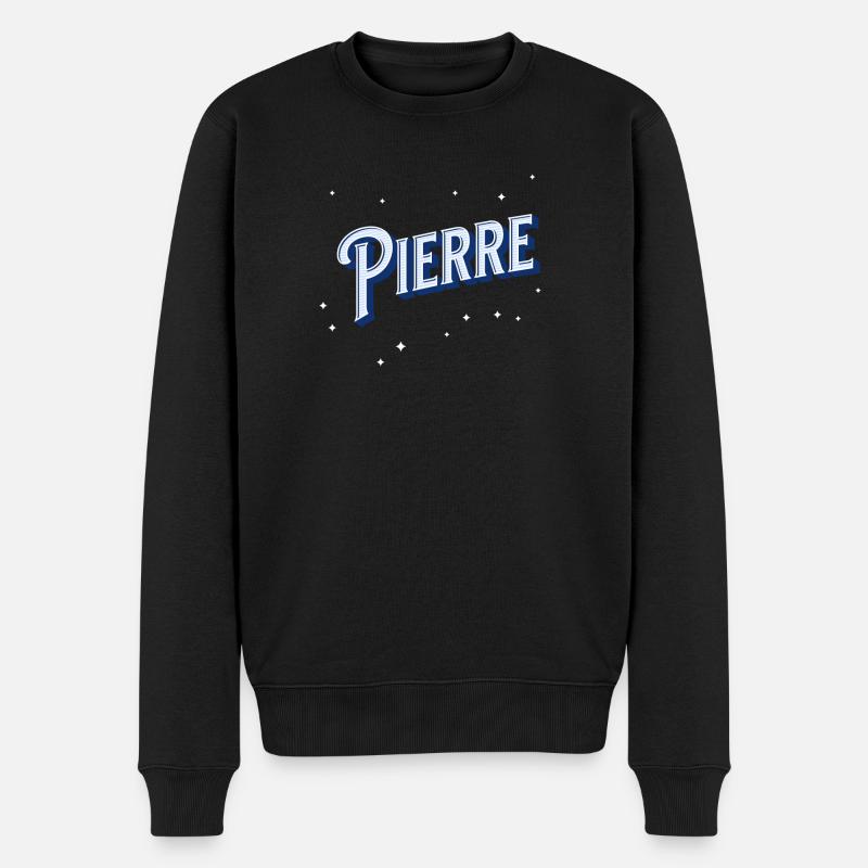 Pierre nom personnalisé - Pull Premium bio Homme - noir