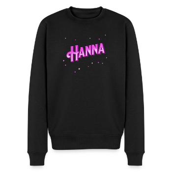 Hanna Namen personalisiert - Männer Premium Bio Pullover - Schwarz - Vorne - Nico (187cm)