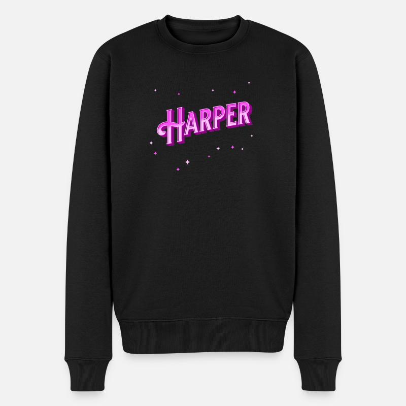 Harper Namen personalisiert - Männer Premium Bio Pullover - Schwarz