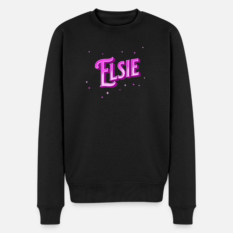 Elsie Namen personalisiert - Männer Premium Bio Pullover - Schwarz