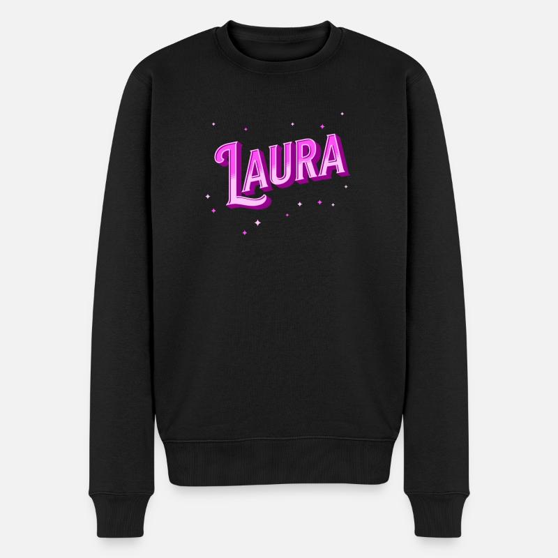Laura Namen personalisiert - Männer Premium Bio Pullover - Schwarz