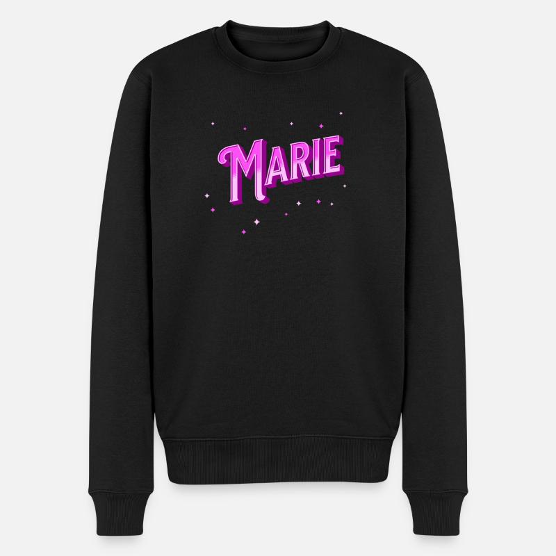 Marie Namen personalisiert - Männer Premium Bio Pullover - Schwarz