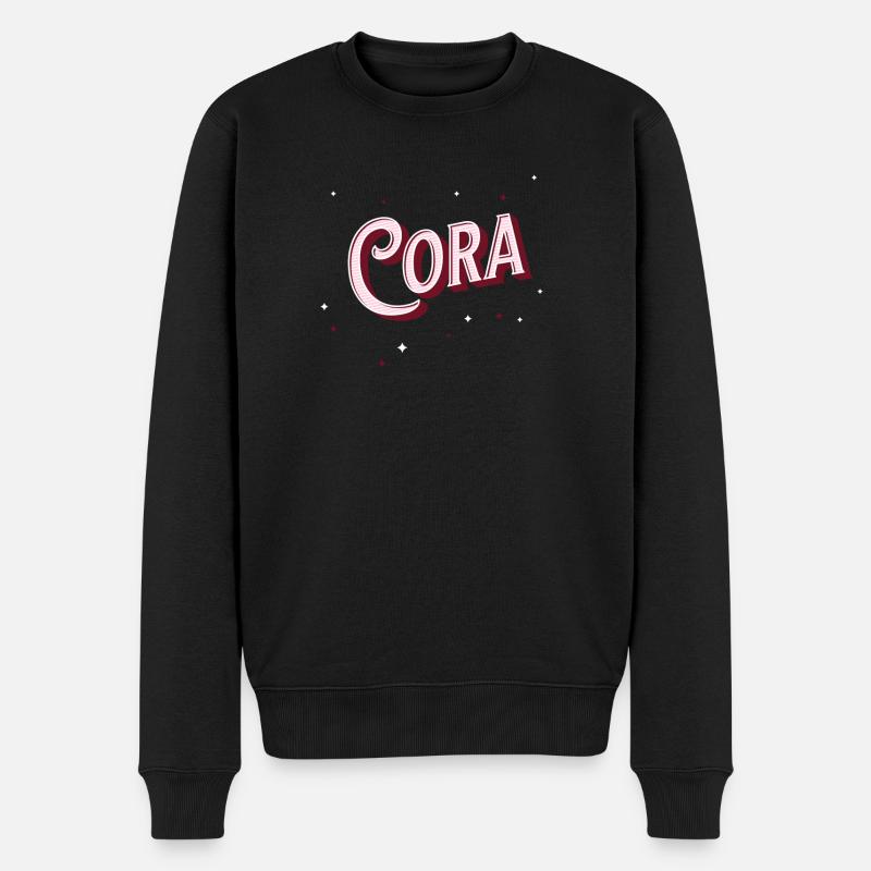 Cora Namen personalisiert - Männer Premium Bio Pullover - Schwarz