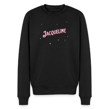 Prénom Jacqueline personnalisé - Pull Premium bio Homme - noir - Devant - Nico (187cm)