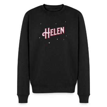 Prénom Hélène personnalisé - Pull Premium bio Homme - noir - Devant - Nico (187cm)