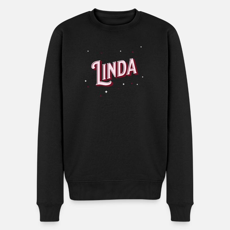 Prénom Linda personnalisé - Pull Premium bio Homme - noir