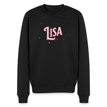 Prénom Lisa personnalisé - Pull Premium bio Homme - noir - Devant - Nico (187cm)