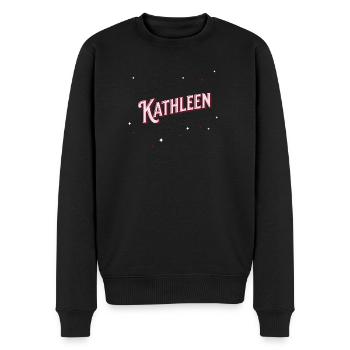 Prénom Kathleen personnalisé - Pull Premium bio Homme - noir - Devant - Nico (187cm)