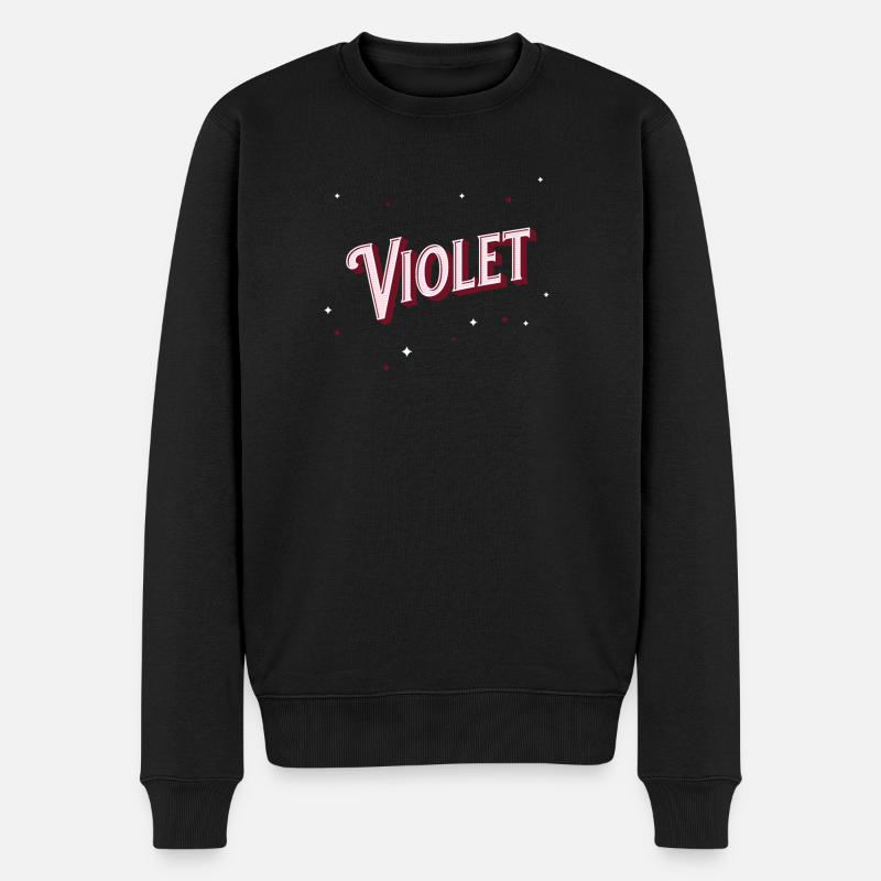 Nom violet personnalisé - Pull Premium bio Homme - noir