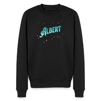 Albert Namen personalisiert - Männer Premium Bio Pullover - Schwarz - Vorne - Nico (187cm)
