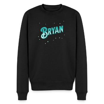 Bryan Namen personalisiert - Männer Premium Bio Pullover - Schwarz - Vorne - Nico (187cm)