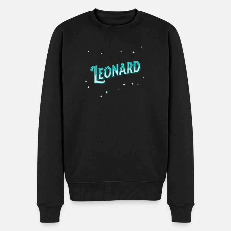 Leonard Namen personalisiert - Männer Premium Bio Pullover - Schwarz