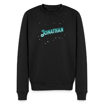 Jonathan Namen personalisiert - Männer Premium Bio Pullover - Schwarz - Vorne - Nico (187cm)