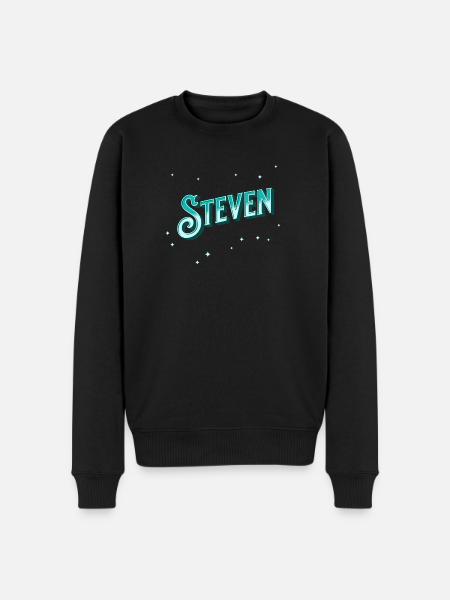 Steven name personalized - Men's Premium Organic Jumper - black