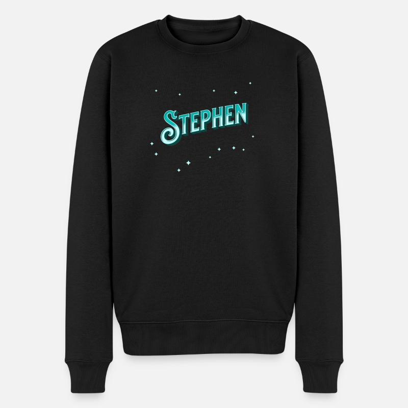 Le prénom de Stephen personnalisé - Pull Premium bio Homme - noir