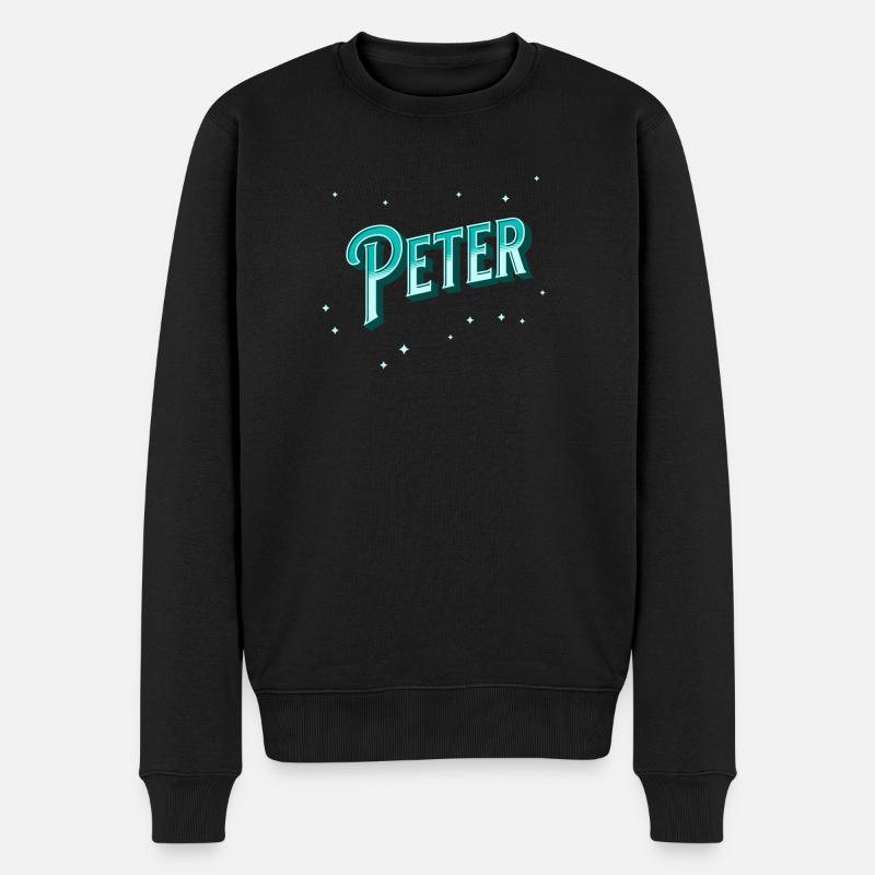 Personalized Peter name - Men's Premium Organic Jumper - black