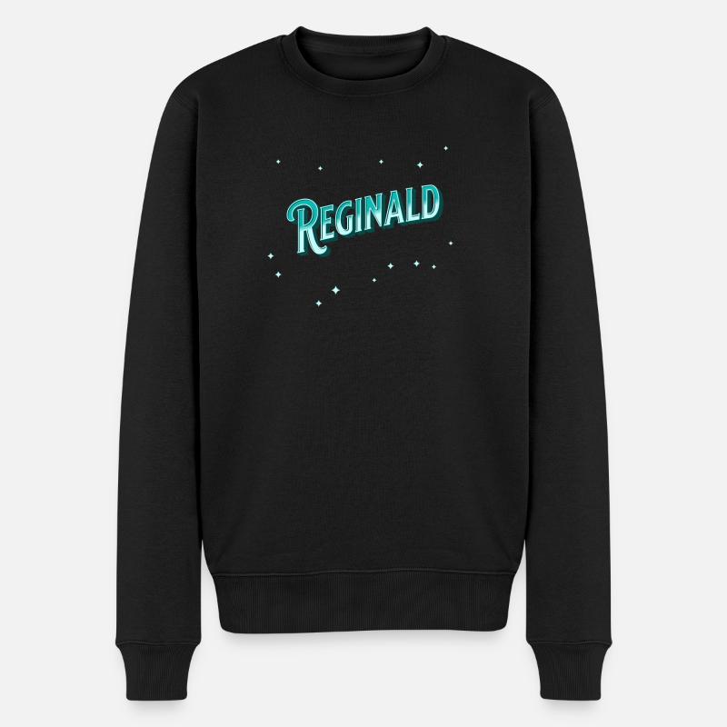 Reginald Namen personalisiert - Männer Premium Bio Pullover - Schwarz