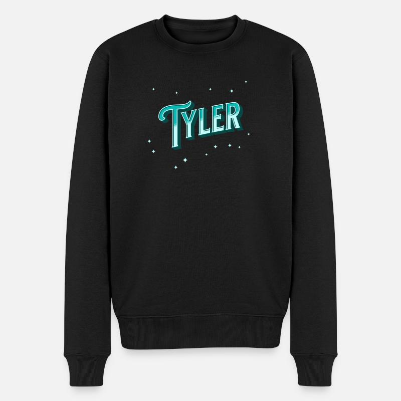 Tyler Namen personalisiert - Männer Premium Bio Pullover - Schwarz