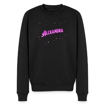 Alexandra Namen personalisiert - Männer Premium Bio Pullover - Schwarz - Vorne - Nico (187cm)
