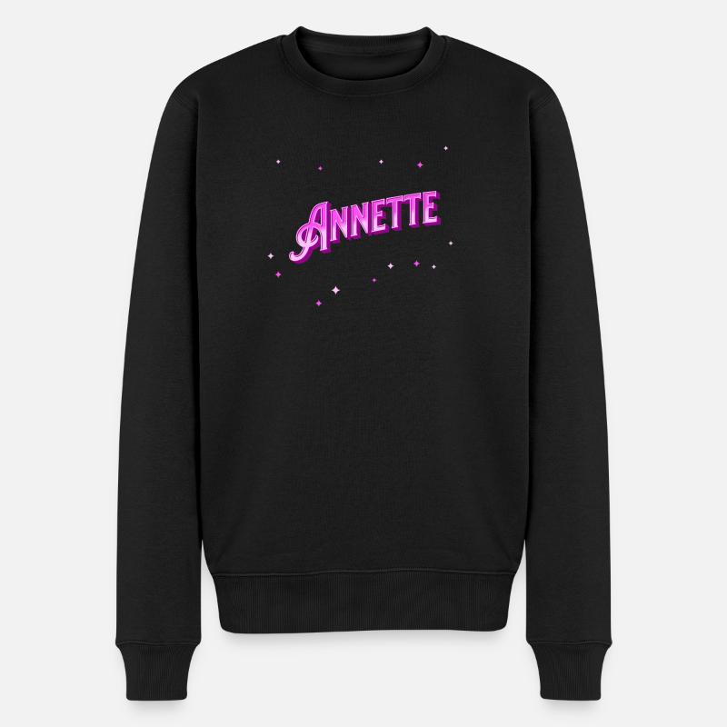 Annette Namen personalisiert - Männer Premium Bio Pullover - Schwarz