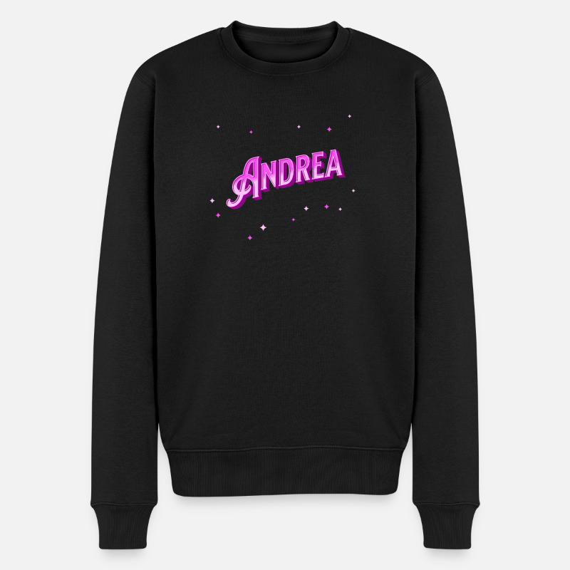 Andrea Namen personalisiert - Männer Premium Bio Pullover - Schwarz