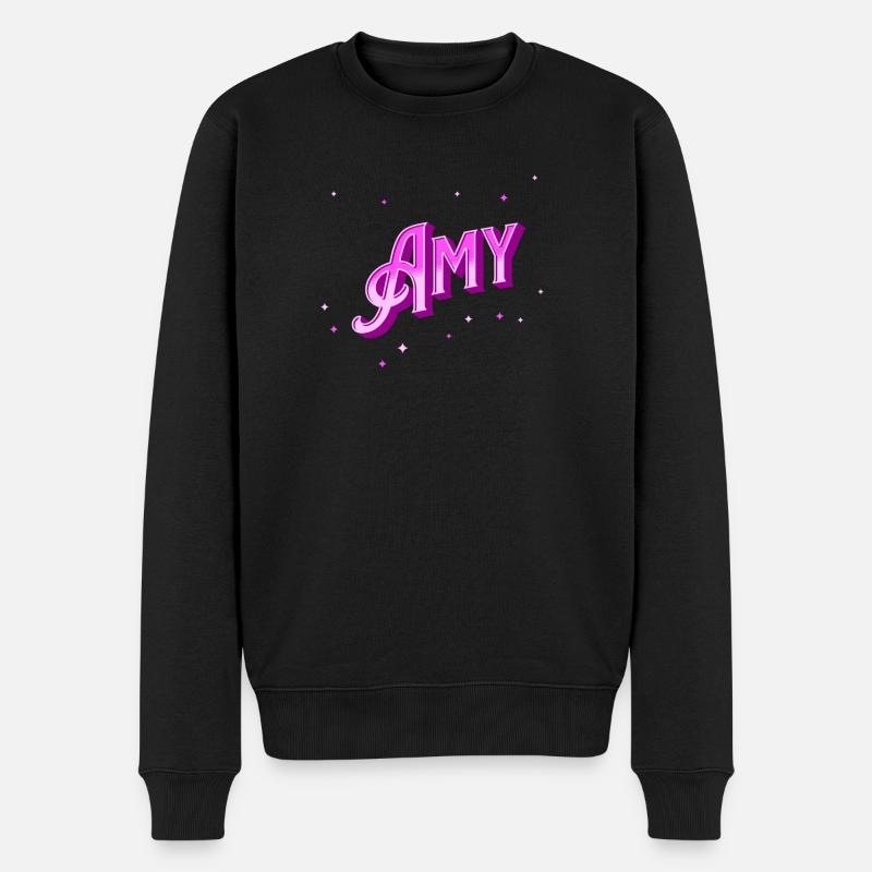 Amy Namen personalisiert - Männer Premium Bio Pullover - Schwarz