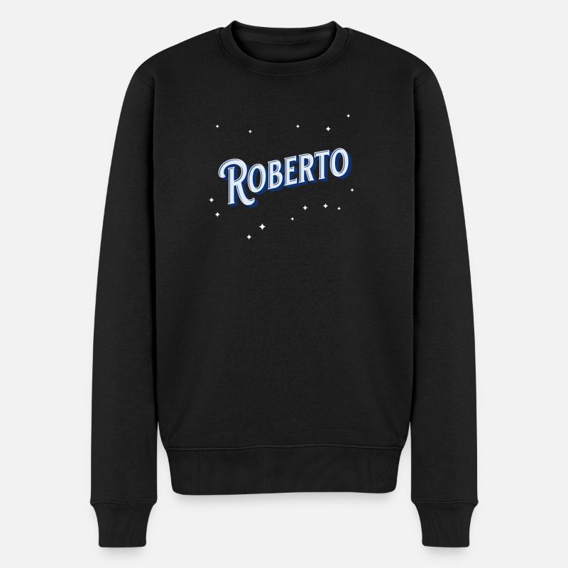 Roberto's name personalized - Men's Premium Organic Jumper - black