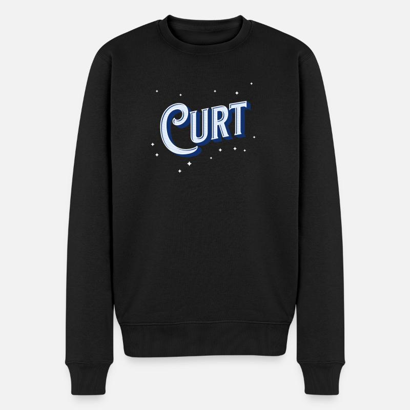 Curt Namen personalisiert - Männer Premium Bio Pullover - Schwarz