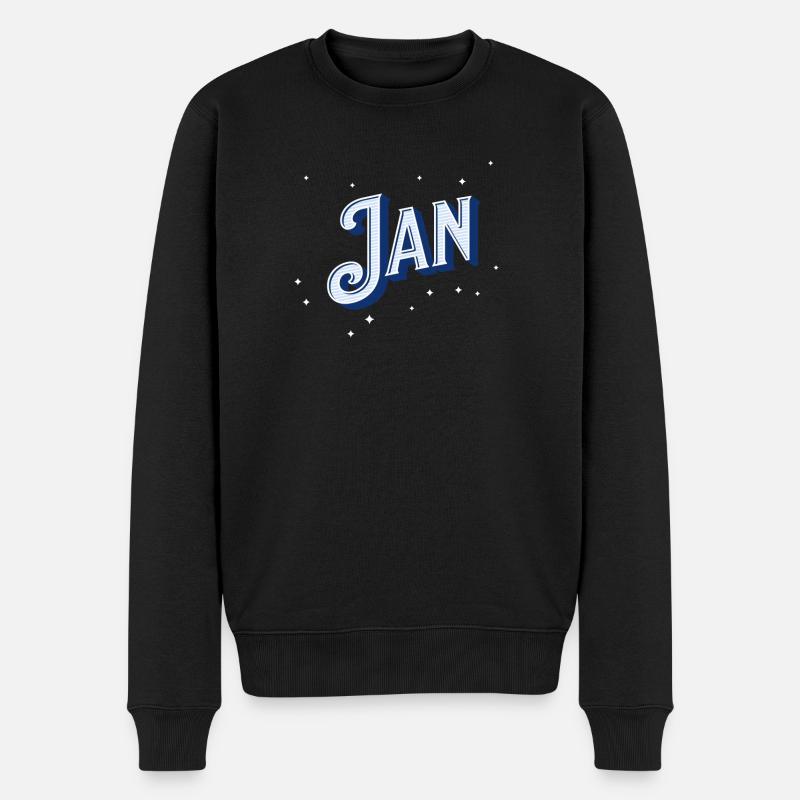 Jan Namen personalisiert - Männer Premium Bio Pullover - Schwarz