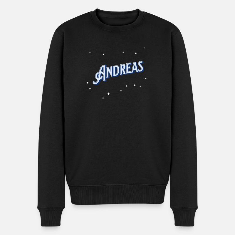 Andreas Namen personalisiert - Männer Premium Bio Pullover - Schwarz