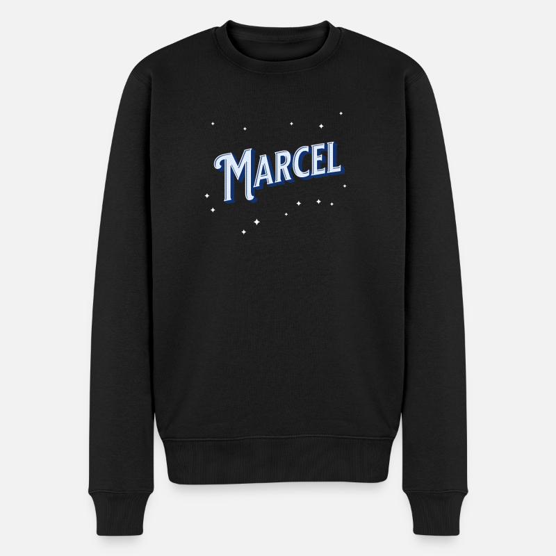 Marcel Namen personalisiert - Männer Premium Bio Pullover - Schwarz