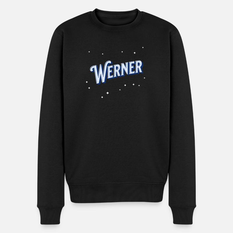 Werner Namen personalisiert - Männer Premium Bio Pullover - Schwarz
