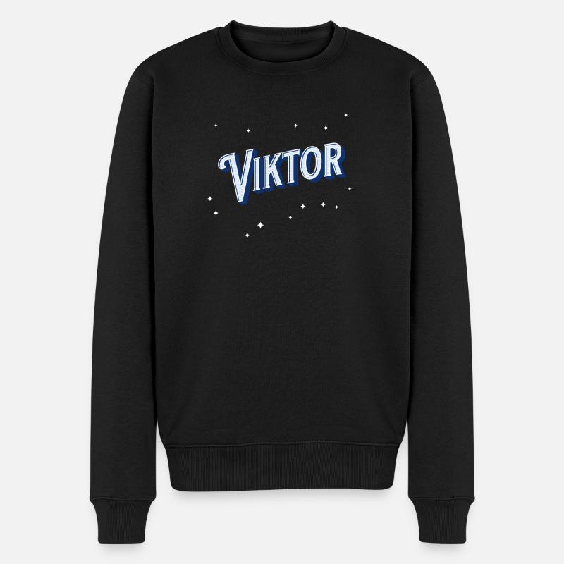 Viktor name personalized - Men's Premium Organic Jumper - black
