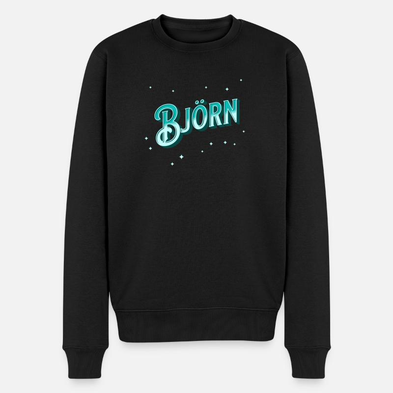 Björn Namen personalisiert - Männer Premium Bio Pullover - Schwarz