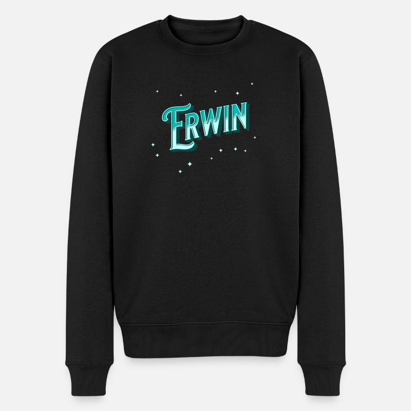 Erwin name personalized - Men's Premium Organic Jumper - black