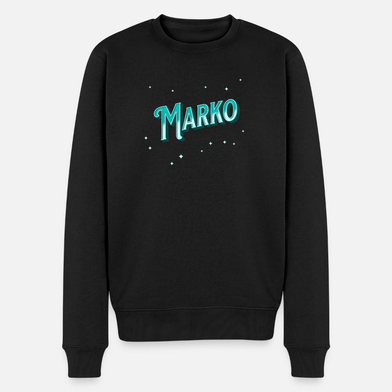Marko Namen personalisiert - Männer Premium Bio Pullover - Schwarz
