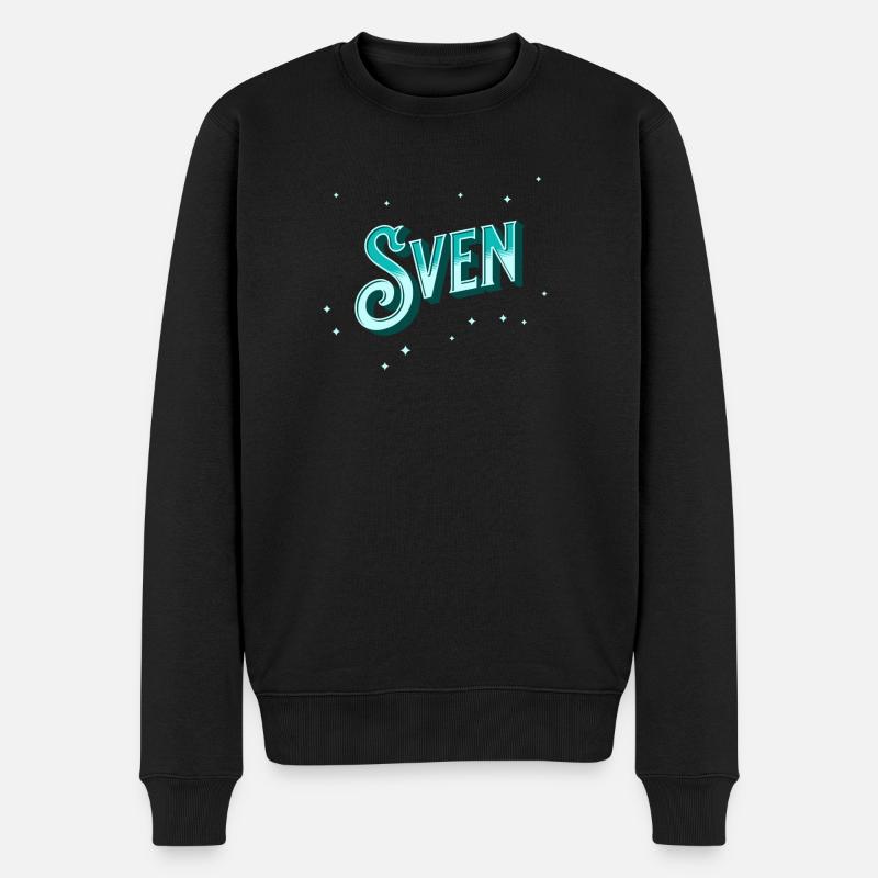 Sven Namen personalisiert - Männer Premium Bio Pullover - Schwarz