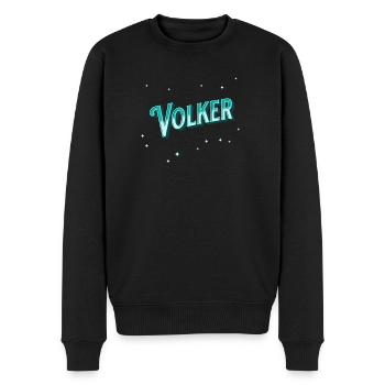Volker Namen personalisiert - Männer Premium Bio Pullover - Schwarz - Vorne - Nico (187cm)