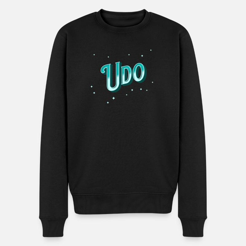 Udo Namen personalisiert - Männer Premium Bio Pullover - Schwarz