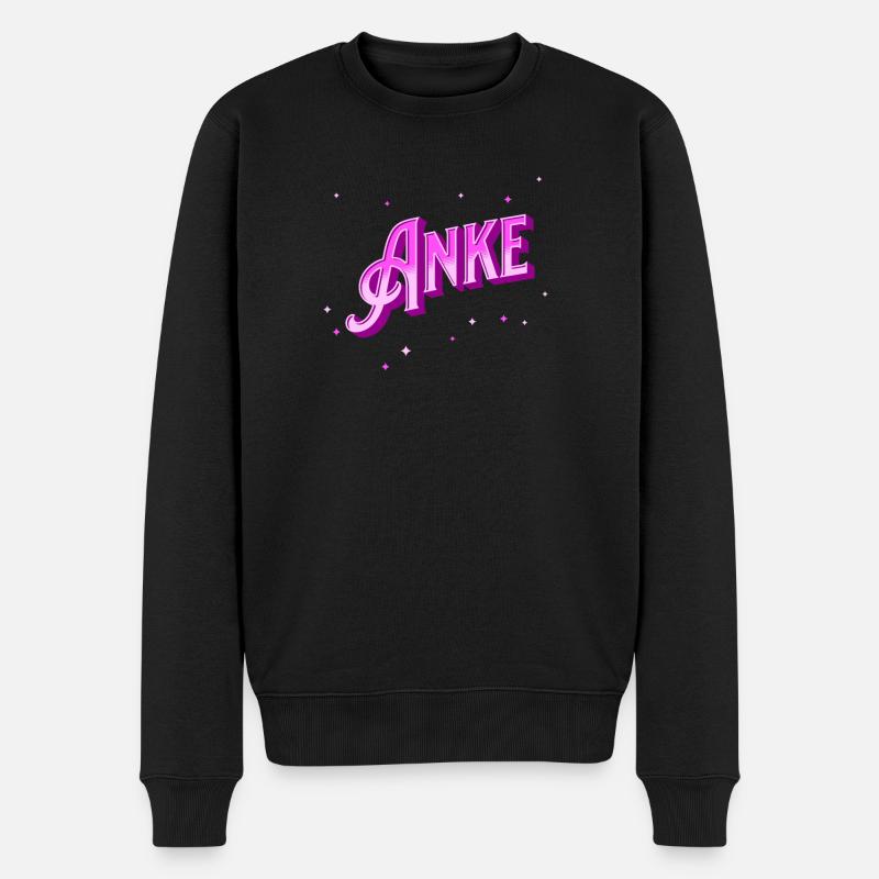 Anke Namen personalisiert - Männer Premium Bio Pullover - Schwarz
