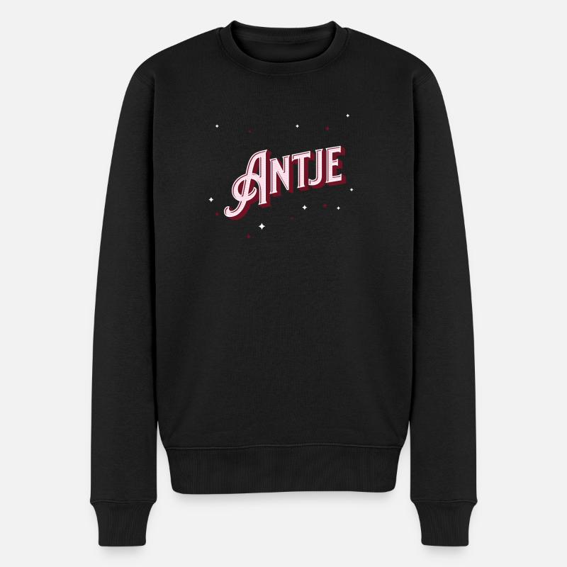 Antje Namen personalisiert - Männer Premium Bio Pullover - Schwarz