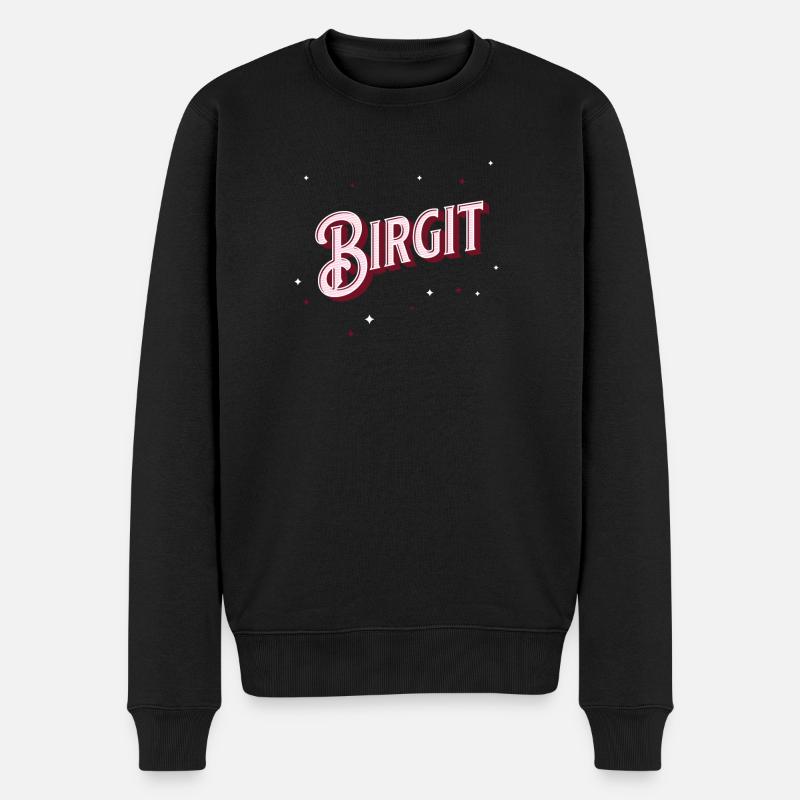Birgit name personalized - Men's Premium Organic Jumper - black