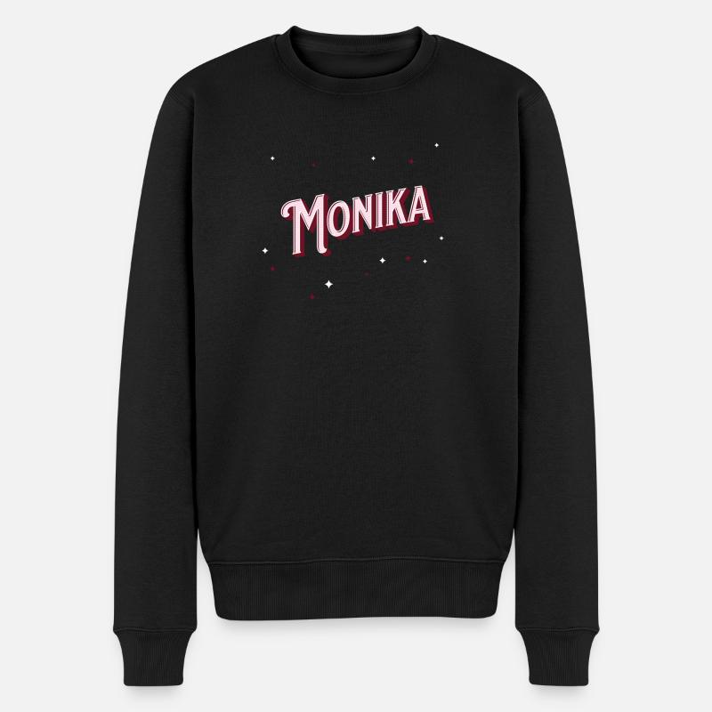 Monika Namen personalisiert - Männer Premium Bio Pullover - Schwarz