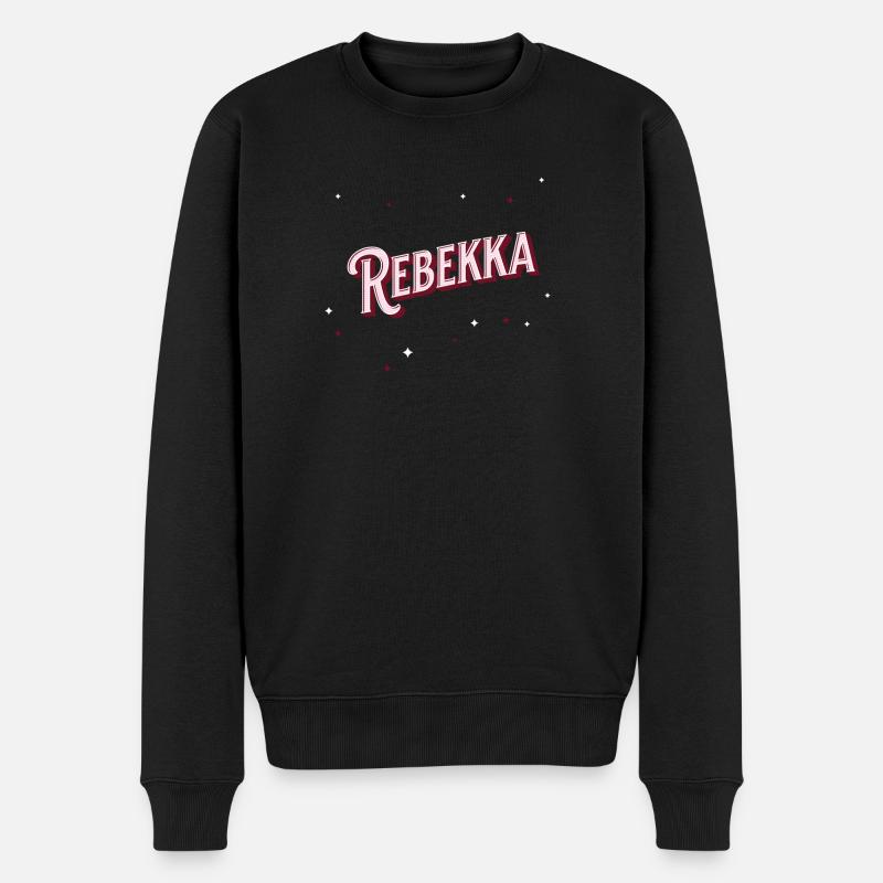 Rebekka Namen personalisiert - Männer Premium Bio Pullover - Schwarz