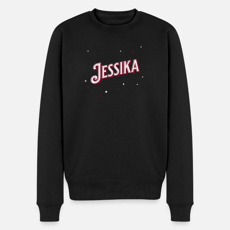 Jessika Namen personalisiert - Männer Premium Bio Pullover - Schwarz