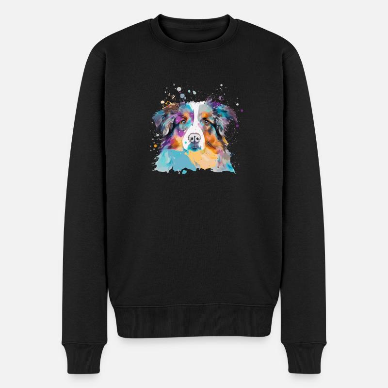 Australian Shepherd Hunde Frauchen Herrchen - Männer Premium Bio Pullover - Schwarz