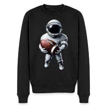 Touchdown im Weltall - Männer Premium Bio Pullover - Schwarz - Vorne - Nico (187cm)