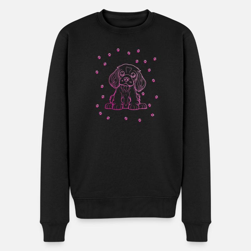 Cocker Spaniel mit kleinen Pfoten - Männer Premium Bio Pullover - Schwarz