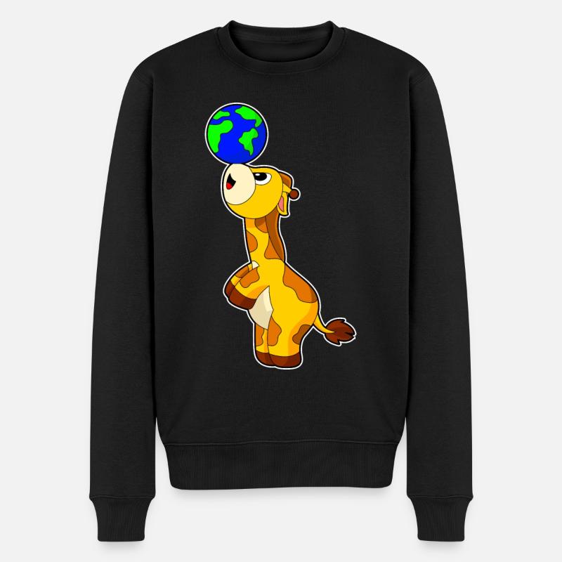 Giraffe Erde - Männer Premium Bio Pullover - Schwarz